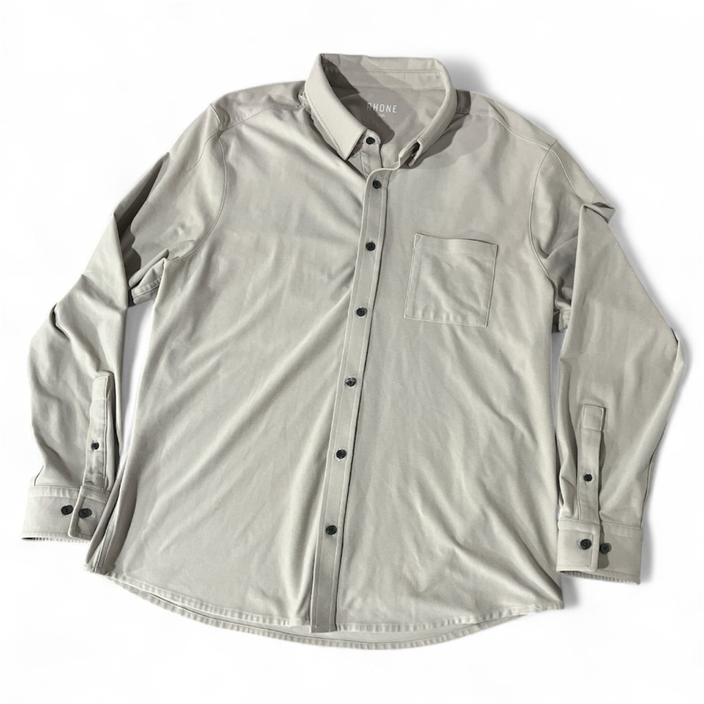 RHONE WFH Light Gray Long Sleeve Button-Down Shirt - Men’s XL